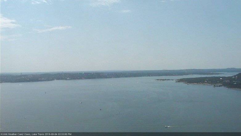 Lake Travis webcam, August 4, 2019 2:35 PM CT