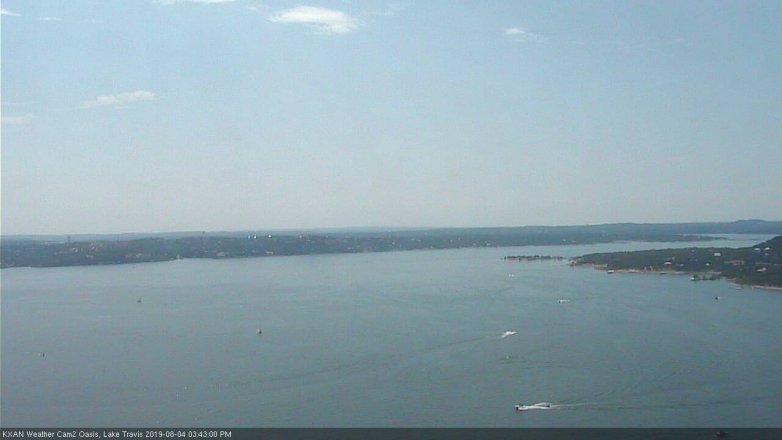 Lake Travis webcam, August 4, 2019 2:45 PM CT