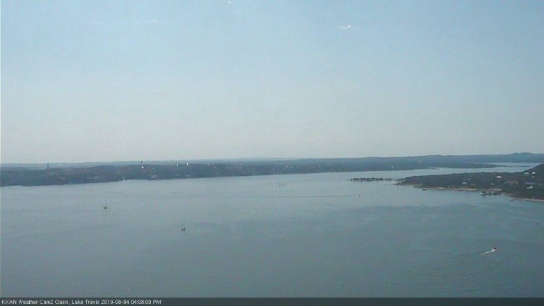 Lake Travis webcam, August 4, 2019 3:10 PM CT