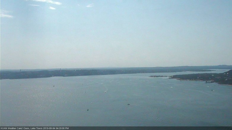 Lake Travis webcam, August 4, 2019 3:30 PM CT