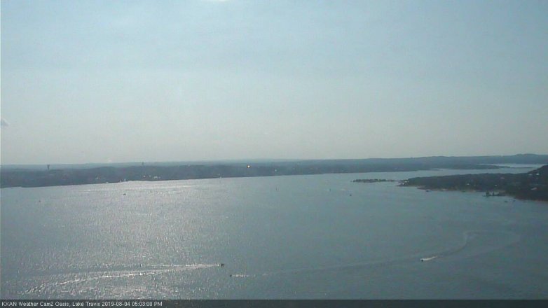 Lake Travis webcam, August 4, 2019 4:05 PM CT