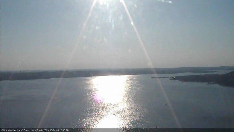 Lake Travis webcam, August 4, 2019 5:30 PM CT