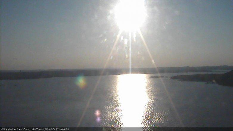 Lake Travis webcam, August 4, 2019 6:15 PM CT
