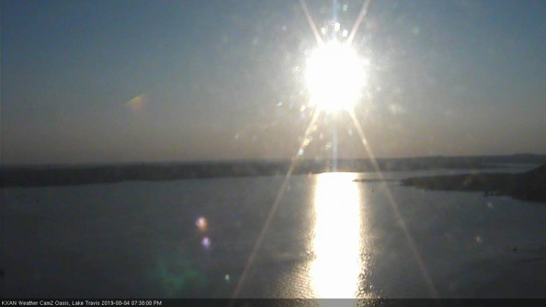 Lake Travis webcam, August 4, 2019 6:40 PM CT