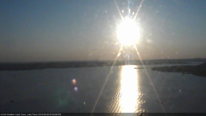 Lake Travis webcam, August 4, 2019 6:45 PM CT