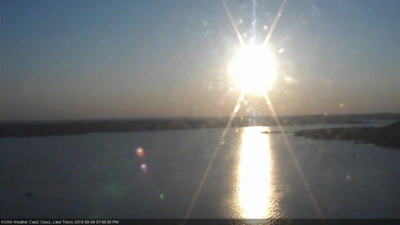 Lake Travis webcam, August 4, 2019 6:50 PM CT