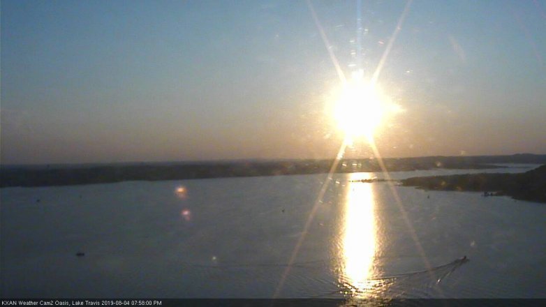 Lake Travis webcam, August 4, 2019 7:00 PM CT