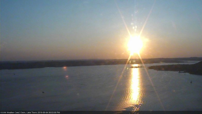 Lake Travis webcam, August 4, 2019 7:05 PM CT