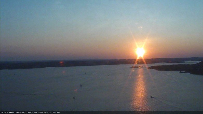 Lake Travis webcam, August 4, 2019 7:15 PM CT
