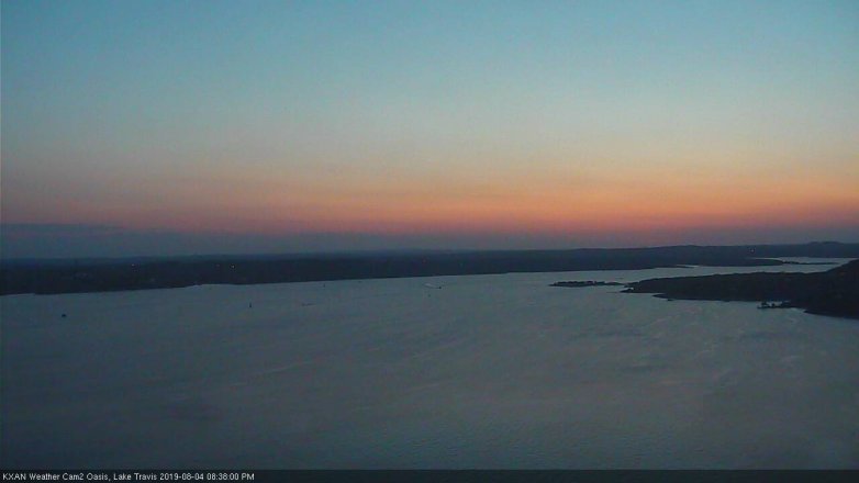 Lake Travis webcam, August 4, 2019 7:40 PM CT