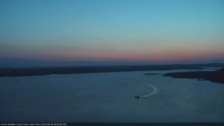 Lake Travis webcam, August 4, 2019 7:45 PM CT