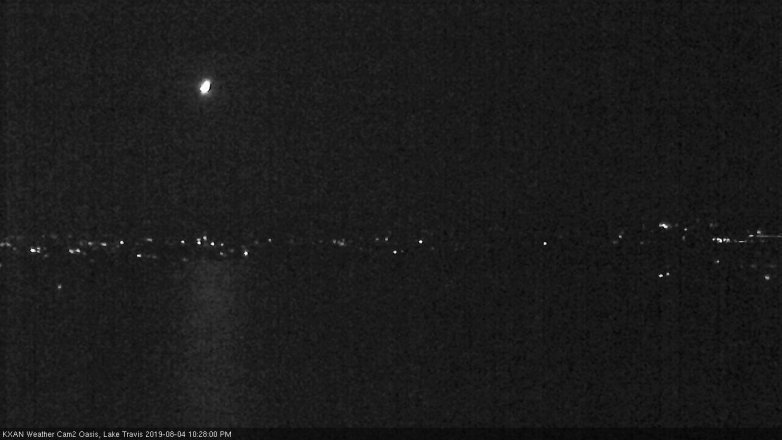 Lake Travis webcam, August 4, 2019 9:30 PM CT