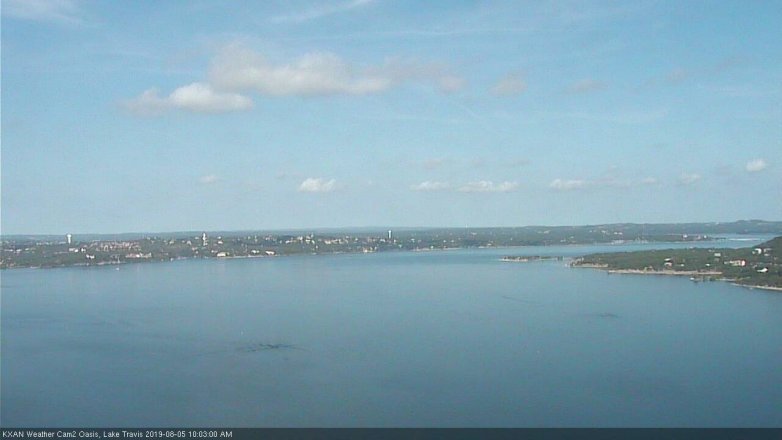 Lake Travis webcam, August 5, 2019 9:05 AM CT
