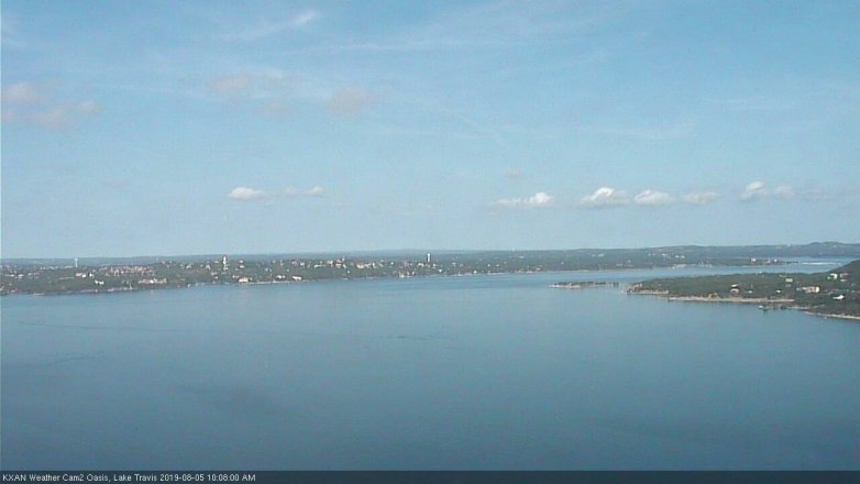 Lake Travis webcam, August 5, 2019 9:10 AM CT