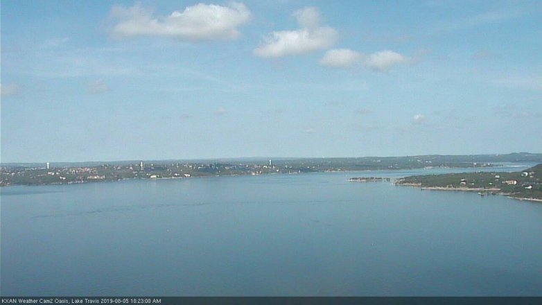 Lake Travis webcam, August 5, 2019 9:25 AM CT