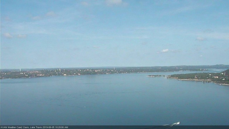 Lake Travis webcam, August 5, 2019 9:30 AM CT