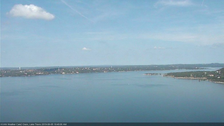 Lake Travis webcam, August 5, 2019 9:50 AM CT