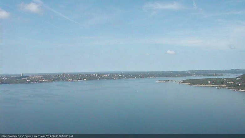 Lake Travis webcam, August 5, 2019 9:55 AM CT