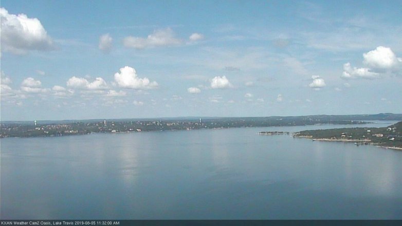 Lake Travis webcam, August 5, 2019 10:35 AM CT