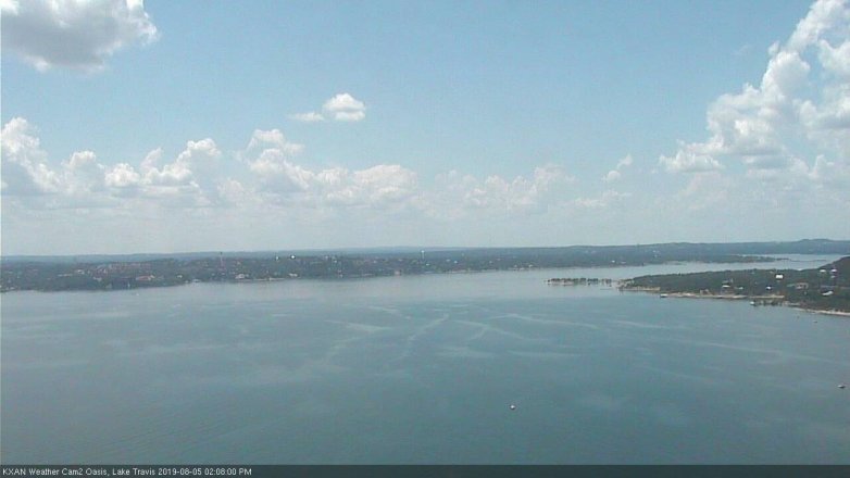 Lake Travis webcam, August 5, 2019 1:10 PM CT