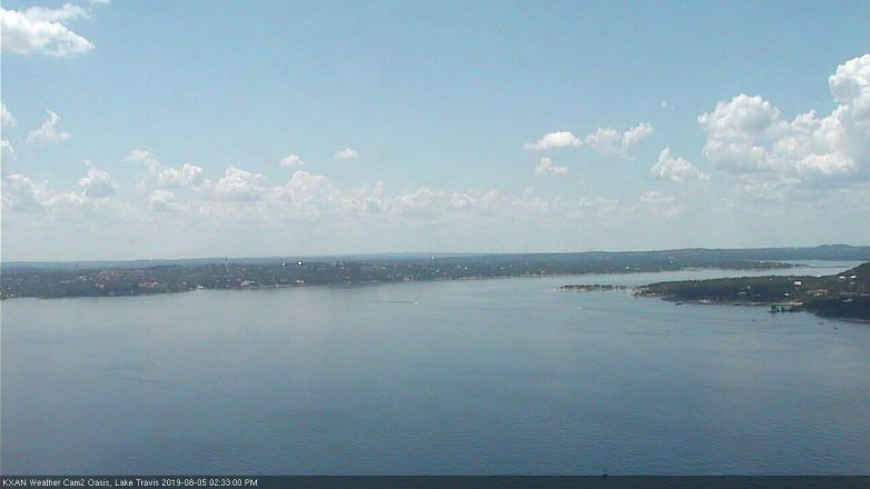 Lake Travis webcam, August 5, 2019 1:35 PM CT