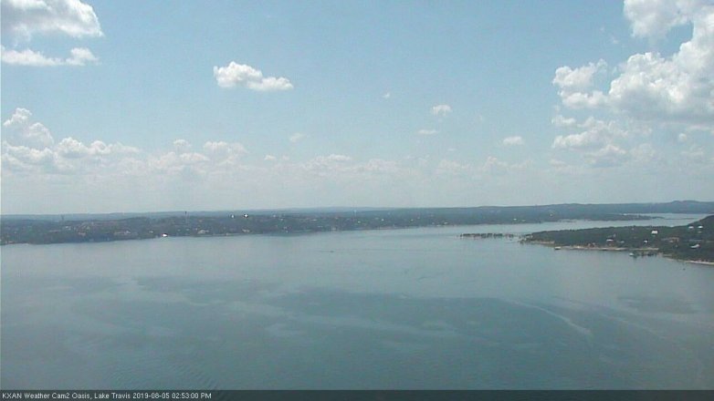 Lake Travis webcam, August 5, 2019 1:55 PM CT