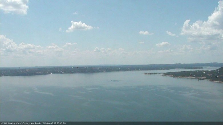 Lake Travis webcam, August 5, 2019 2:00 PM CT