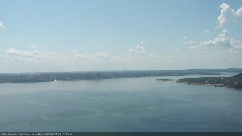 Lake Travis webcam, August 5, 2019 2:15 PM CT