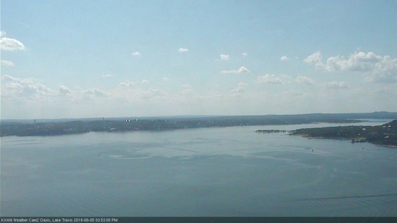 Lake Travis webcam, August 5, 2019 2:55 PM CT