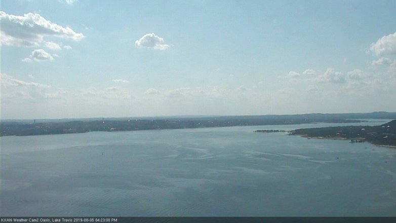 Lake Travis webcam, August 5, 2019 3:25 PM CT