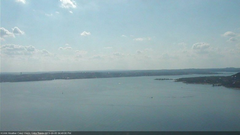 Lake Travis webcam, August 5, 2019 3:50 PM CT