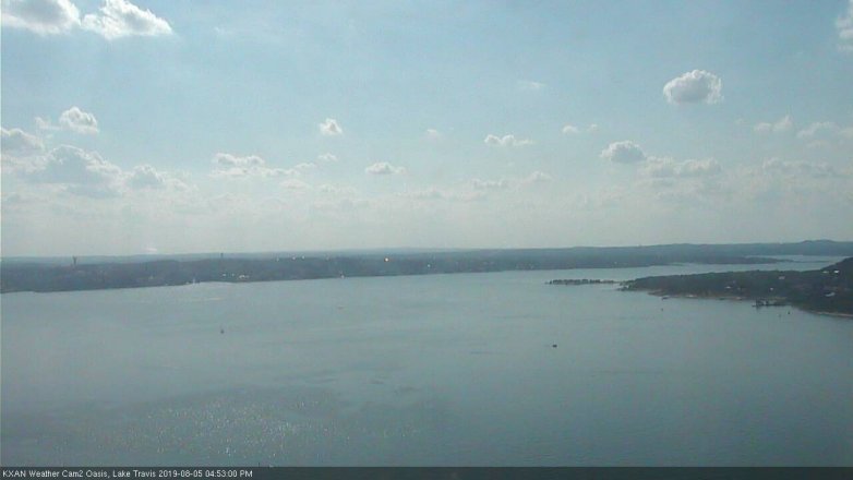Lake Travis webcam, August 5, 2019 3:55 PM CT