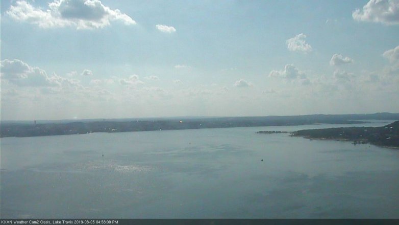 Lake Travis webcam, August 5, 2019 4:00 PM CT