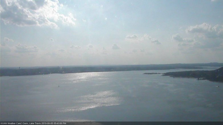 Lake Travis webcam, August 5, 2019 4:45 PM CT