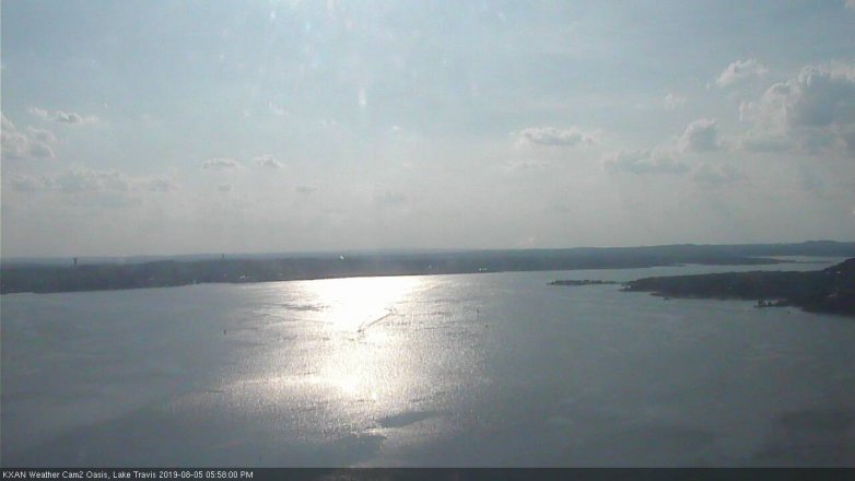 Lake Travis webcam, August 5, 2019 5:00 PM CT