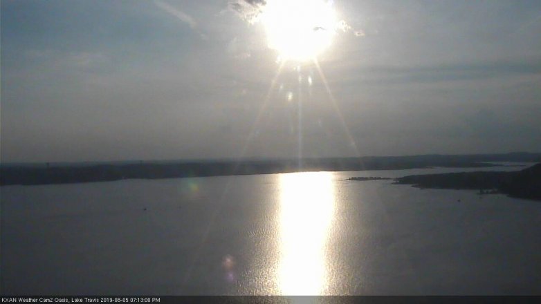 Lake Travis webcam, August 5, 2019 6:15 PM CT