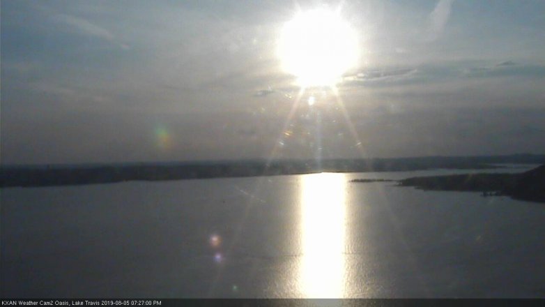 Lake Travis webcam, August 5, 2019 6:30 PM CT
