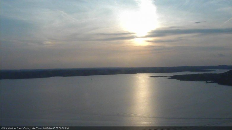 Lake Travis webcam, August 5, 2019 6:40 PM CT