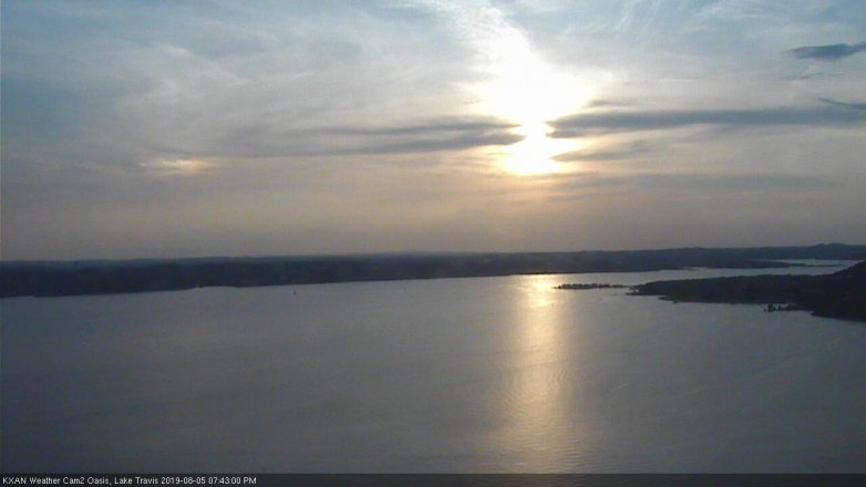 Lake Travis webcam, August 5, 2019 6:45 PM CT