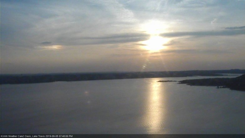 Lake Travis webcam, August 5, 2019 6:50 PM CT