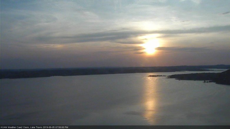 Lake Travis webcam, August 5, 2019 7:00 PM CT