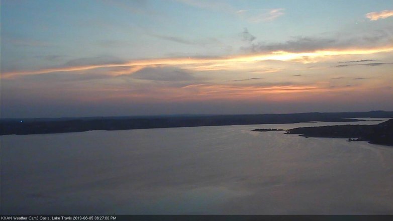 Lake Travis webcam, August 5, 2019 7:30 PM CT