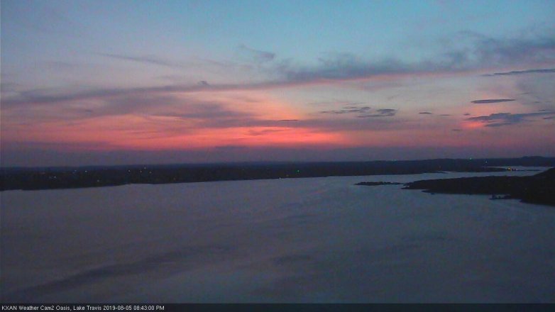 Lake Travis webcam, August 5, 2019 7:45 PM CT