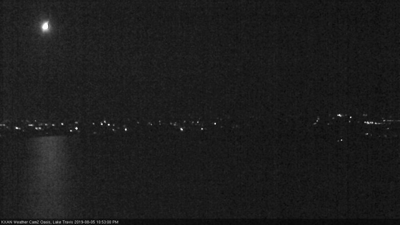 Lake Travis webcam, August 5, 2019 9:55 PM CT