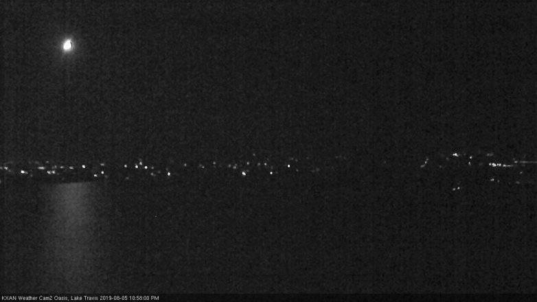 Lake Travis webcam, August 5, 2019 10:00 PM CT
