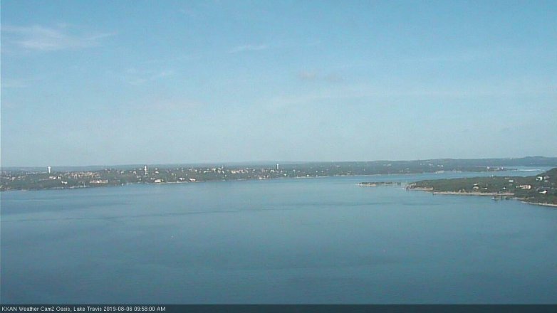 Lake Travis webcam, August 6, 2019 9:00 AM CT