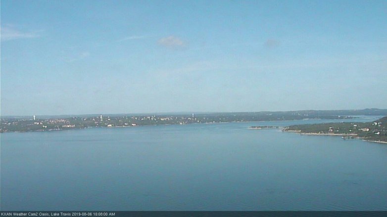 Lake Travis webcam, August 6, 2019 9:10 AM CT