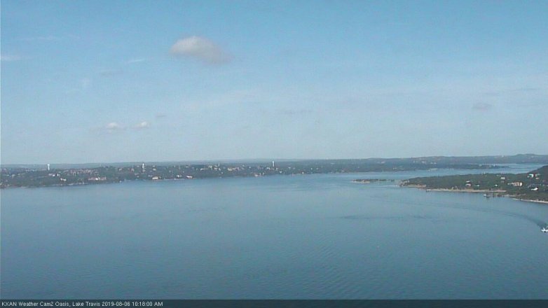 Lake Travis webcam, August 6, 2019 9:20 AM CT
