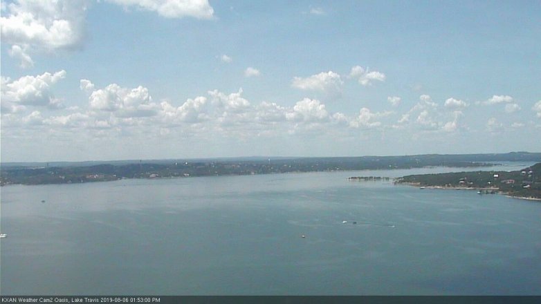 Lake Travis webcam, August 6, 2019 12:55 PM CT