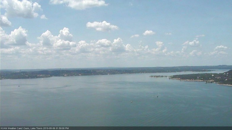 Lake Travis webcam, August 6, 2019 1:00 PM CT